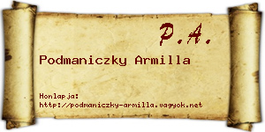 Podmaniczky Armilla névjegykártya