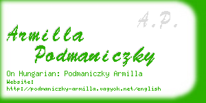 armilla podmaniczky business card